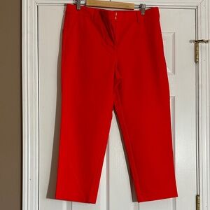 Loft Bright Orangey/Red Ankle Dress Pants